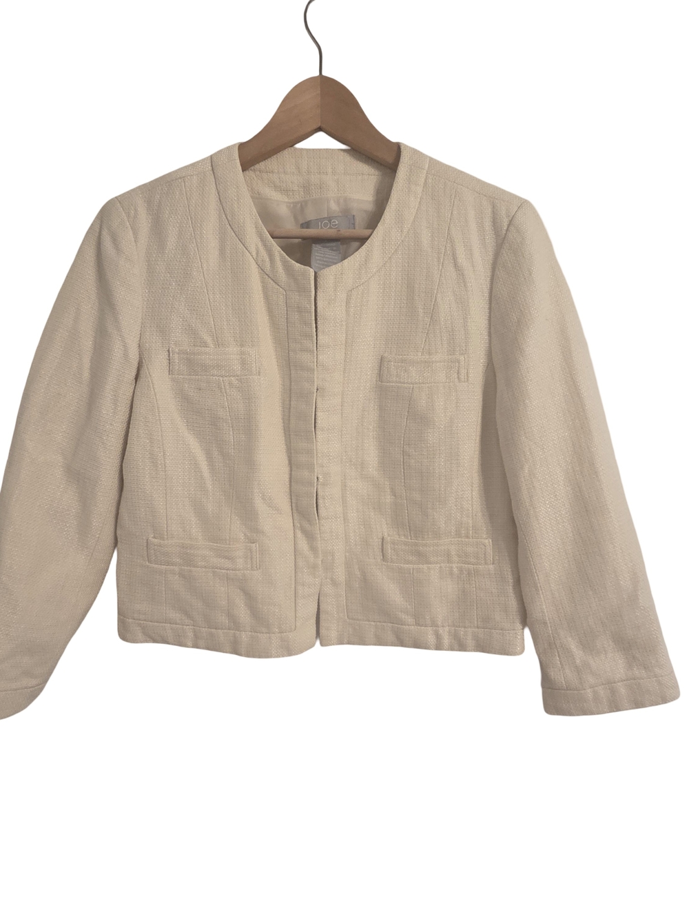 Joe Fresh Cream Collarless Textured Blazer